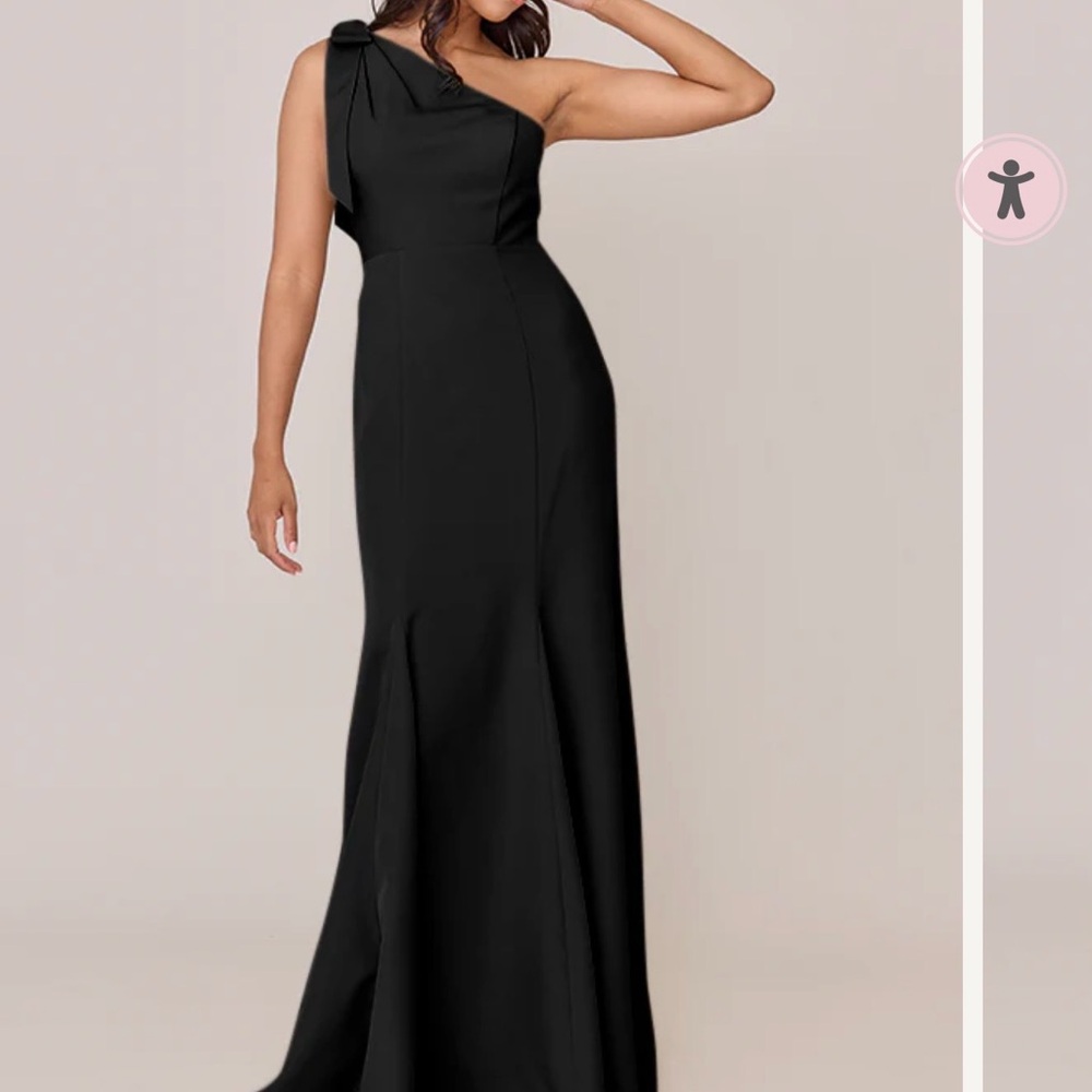 Revelry Rowan One-Shoulder Black Evening Gown